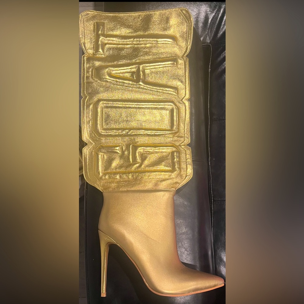 Gold Metallic Flashy Heel